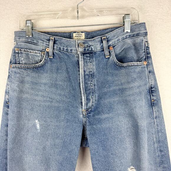 Citizens of Humanity Emery Crop Distressed Relaxed Straight In Heatwave Wash 28 - Picture 5 of 16